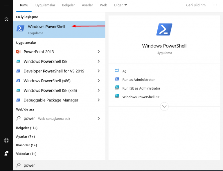 PowerShell 'e Merhaba Hello World Dinamik Network