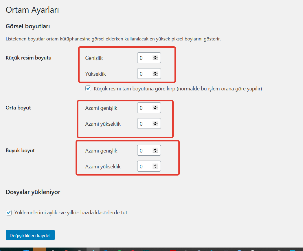 Wordpress kullanılmayan görsellerin sayısını durdurma